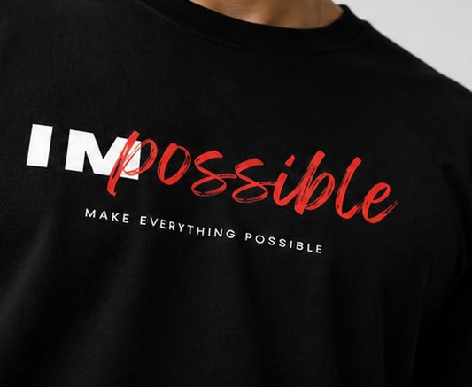 "Impossible" Typography Graphic T-Shirt - Motivation Streetwear Tee