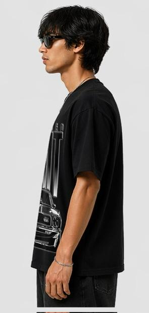 Untamed Spirit Vintage Car Graphic Oversized T-Shirt for Men
