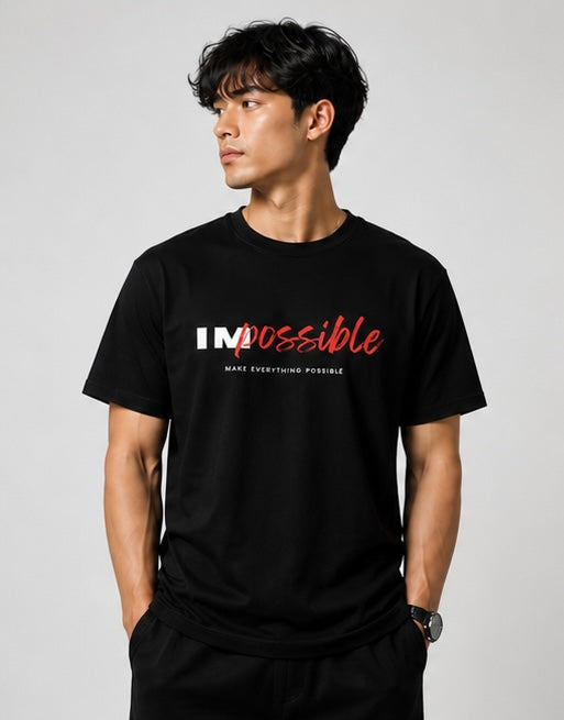 "Impossible" Typography Graphic T-Shirt - Motivation Streetwear Tee