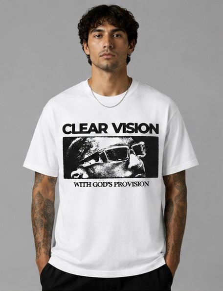 Clear Vision Graphic Oversized T-Shirt for Men