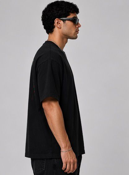 CR7 Inspired Graphic Back Print T-Shirt | Football Legend Tribute Oversized Tee | Trendy Streetwear Black T-Shirt