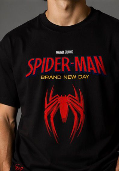 Spider-Man Brand New Day Graphic Printed Black Oversized T-Shirt for Men | Premium Cotton Anime Tee