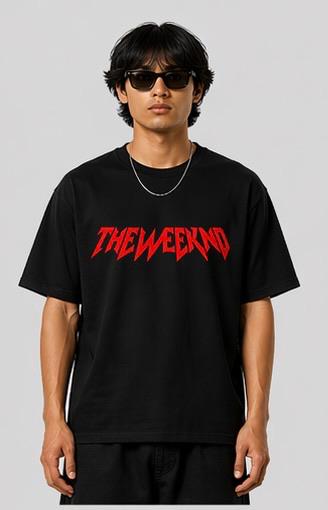 The Weeknd Oversized Back Print T-Shirt for Men